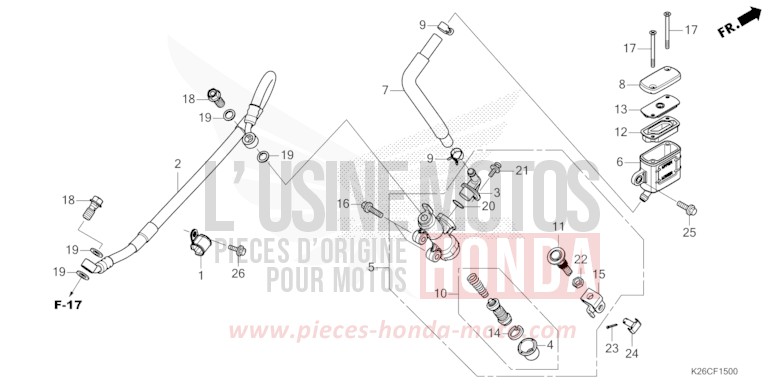 REAR BRAKE MASTER CYLINDER for MSX GROM A CANDY VICTORY BLUE (B214) from 2024